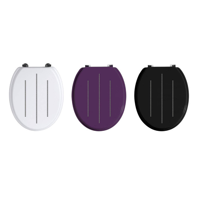 Premier Housewares Black Toilet Seat With Diamante Detail