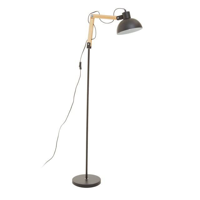 Premier Housewares Blair Black Wood And Metal Floor Lamp