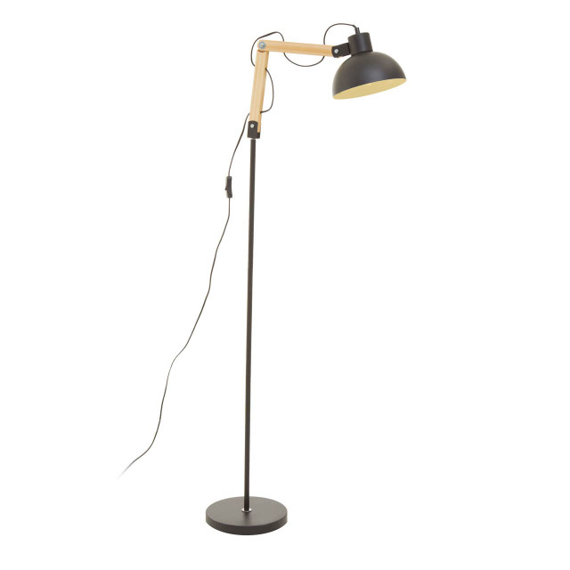 Premier Housewares Blair Black Wood And Metal Floor Lamp