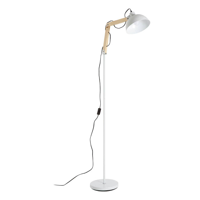 Premier Housewares Blair White Wood And Metal Floor Lamp