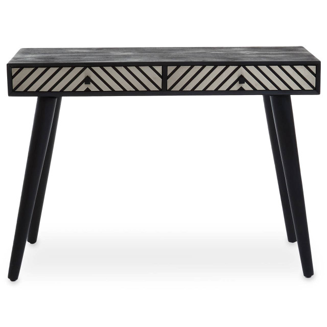 Premier Housewares Boho Black And White Two Drawer Console Table