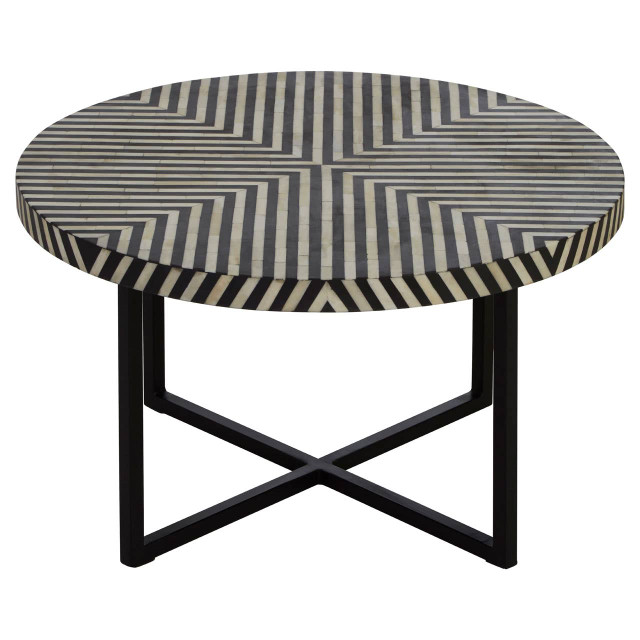Premier Housewares Boho Bone Inlay Coffee Table With Metal Legs
