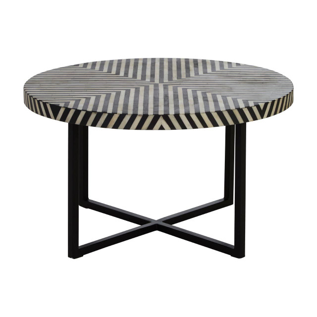 premier housewares Boho Bone Inlay Coffee Table with Metal Legs