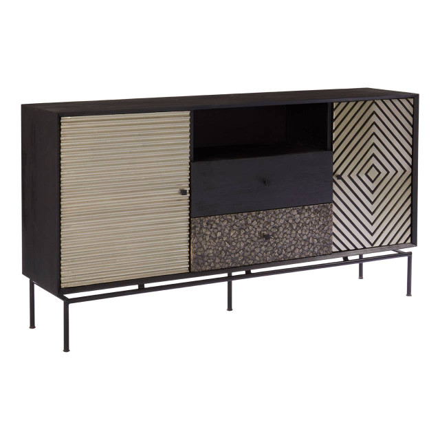 Premier Housewares Boho Patterned 2 Door Sideboard With Drawers