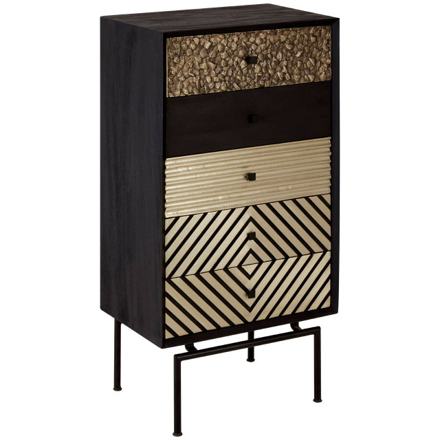 Premier Housewares Boho Patterned 5 Drawer Tall Cabinet