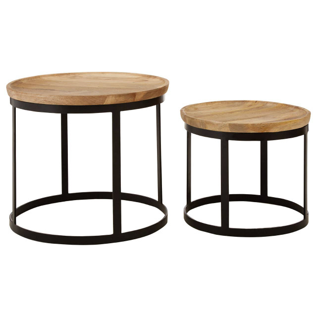 Premier Housewares Boho Set Of Two Mango Wood Nesting Tables