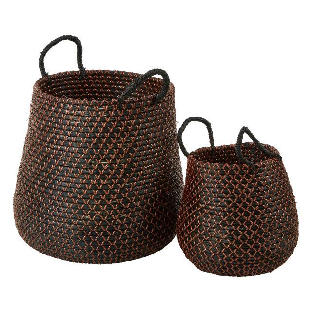 Premier Housewares Bora Set Of 2 Round Storage Baskets