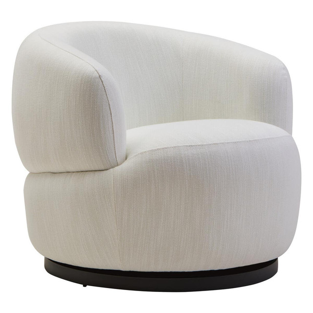 Premier Housewares Bordo Textured Cream Curved Swivel Chair