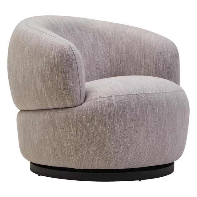 Premier Housewares Bordo Textured Grey Curved Swivel Chair