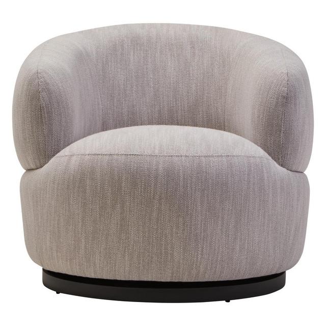 Premier Housewares Bordo Textured Grey Curved Swivel Chair