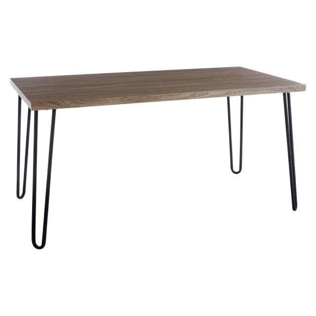 Premier Housewares Borough Veneer Top And Metal Legs Dining Table
