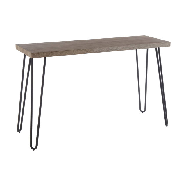 Premier Housewares Borough Veneer Top Console Table With Hairpin Metal Legs