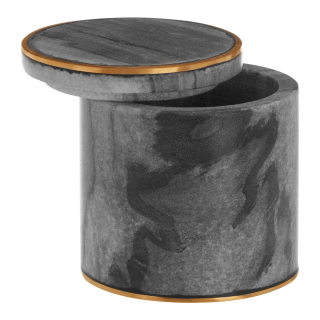 Premier Housewares Bosco Grey Marble And Gold Cotton Jar
