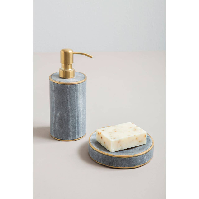 Premier Housewares Bosco Grey Marble And Gold Lotion Dispenser