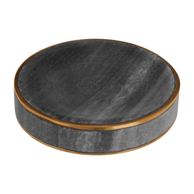 Premier Housewares Bosco Grey Marble And Gold Soap Dish