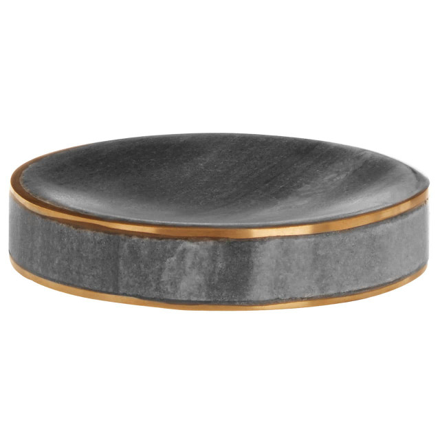 premier housewares Bosco Grey Marble and Gold Soap Dish