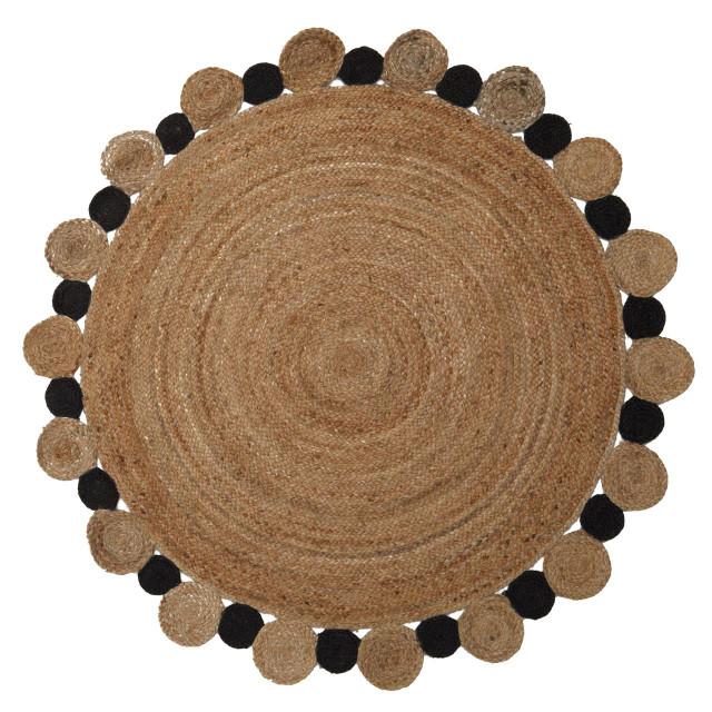 premier housewares Bosie Demir Large Natural And Black Jute Rug