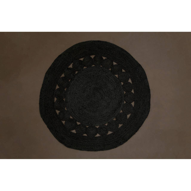 Premier Housewares Bosie Demir Round Black Jute Rug