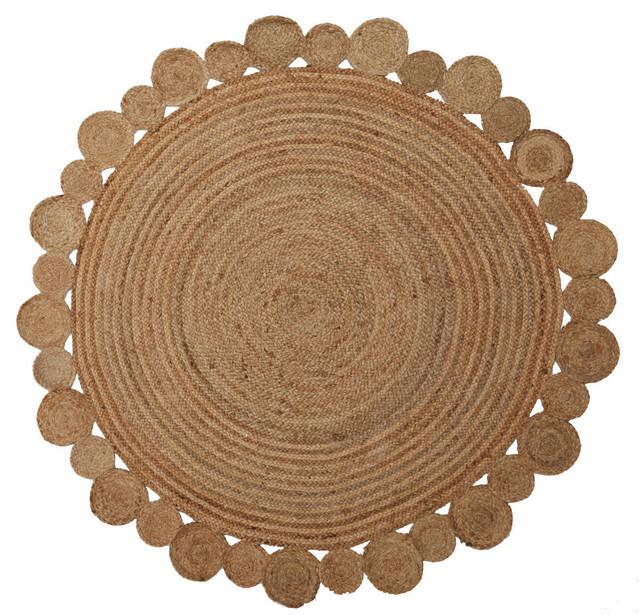 premier housewares Bosie Demir Round Jute Rug with Circular Edges