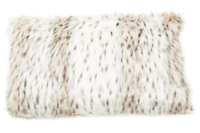 Premier Housewares Bosie Lamina Animal Print Rectangular Fur Cushion