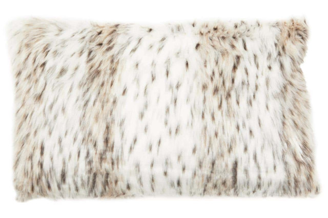premier housewares Bosie Lamina Animal Print Rectangular Fur Cushion