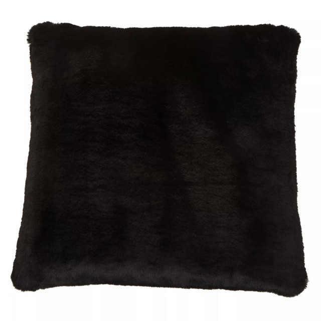 Premier Housewares Bosie Lamina Black Square Fur Cushion