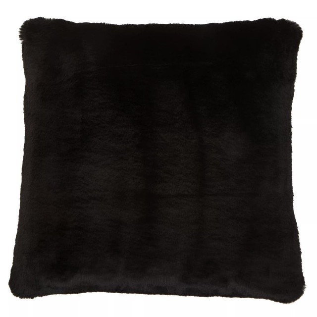 premier housewares Bosie Lamina Black Square Fur Cushion