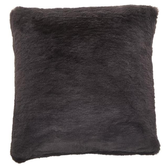 premier housewares Bosie Lamina Grey Square Fur Cushion