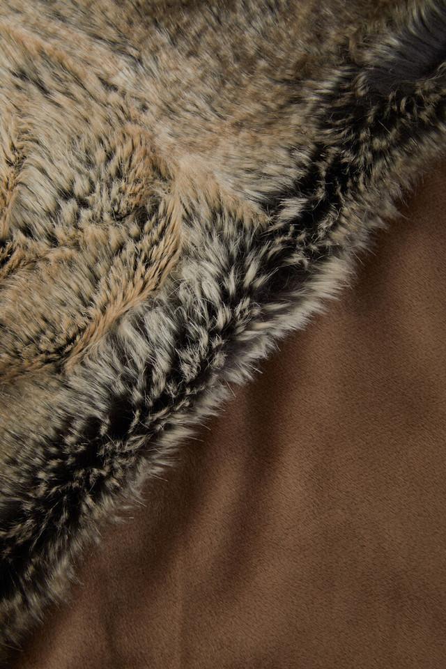 Premier Housewares Bosie Lamina Mocha Ombre Fur Throw