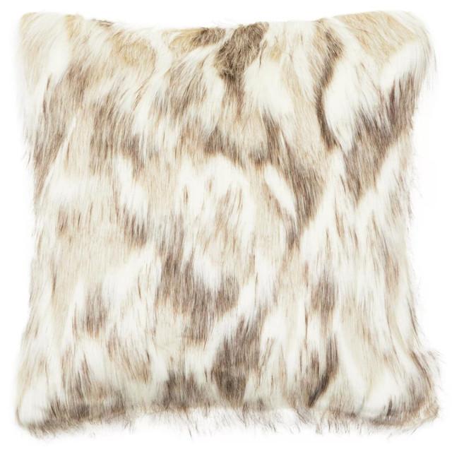 Premier Housewares Bosie Lamina Natural Fur Square Fur Cushion