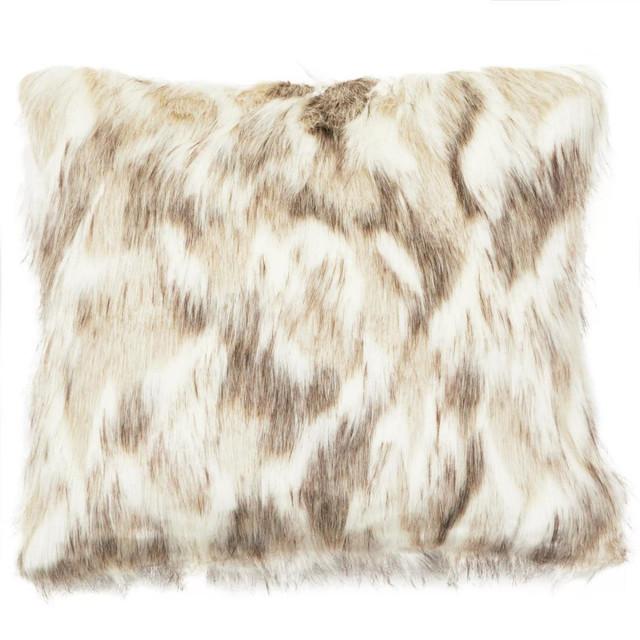 Premier Housewares Bosie Lamina Natural Fur Square Fur Cushion