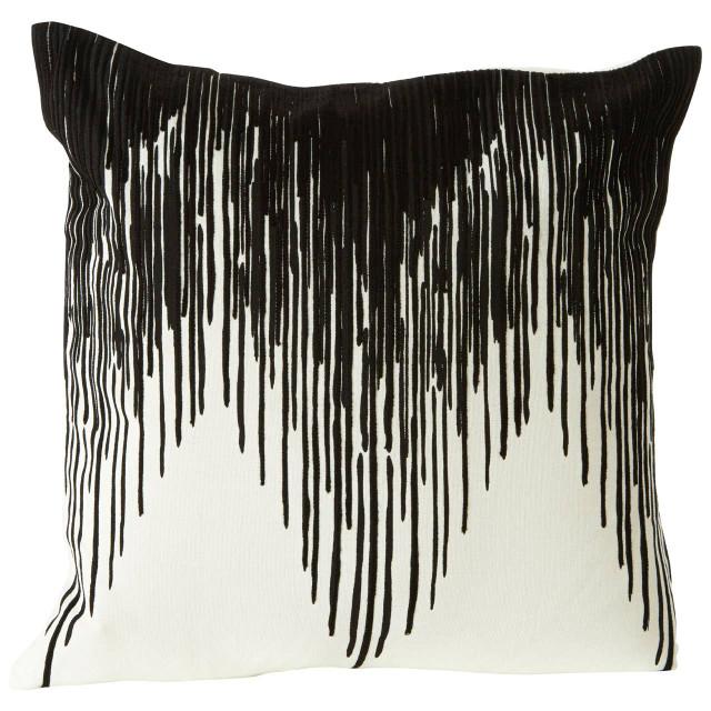 premier housewares Bosie Ozella Black and White Embroidered Cushion