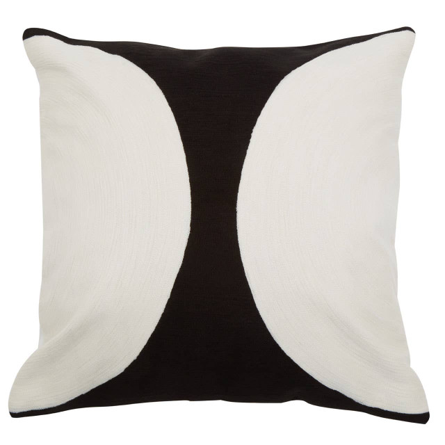Premier Housewares Bosie Ozella Black And White Semi Circular Design Cushion