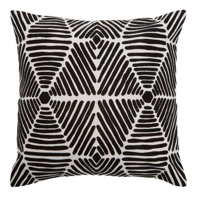 premier housewares Bosie Ozella Black And White Square Embroidered Cushion
