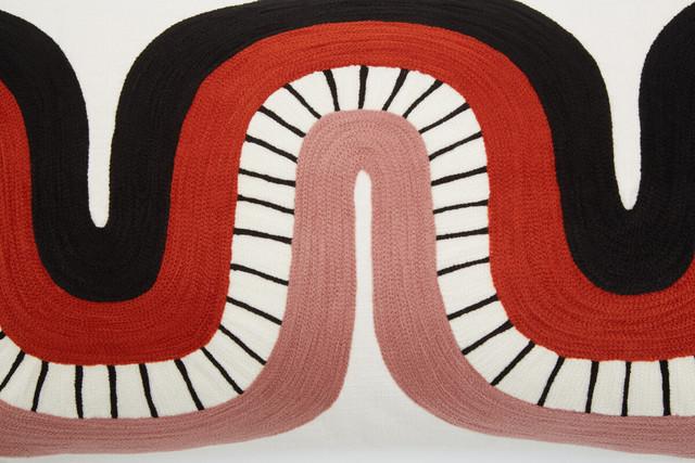Premier Housewares Bosie Ozella Curve Pattern Rectangular Cushion
