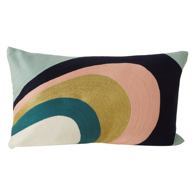 premier housewares Bosie Ozella Curved Stripes Embroidered Cushion