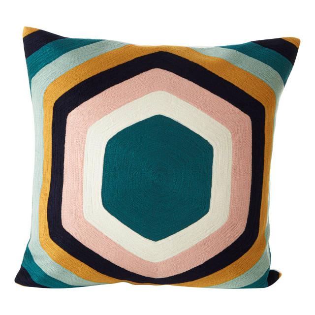 Premier Housewares Bosie Ozella Hexagonal Design Embroidered Cushion