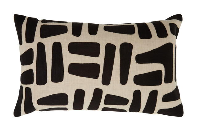 Premier Housewares Bosie Ozella Natural And Black Rectangular Cushion