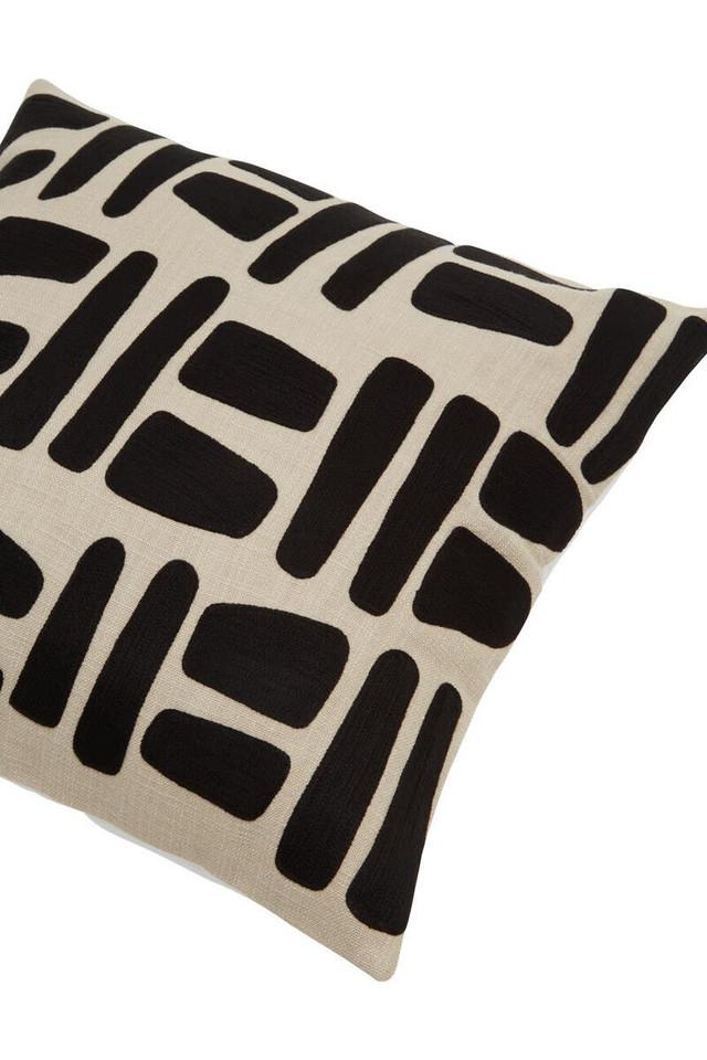 Premier Housewares Bosie Ozella Natural And Black Square Cushion