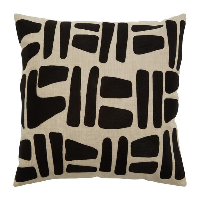 premier housewares Bosie Ozella Natural And Black Square Cushion