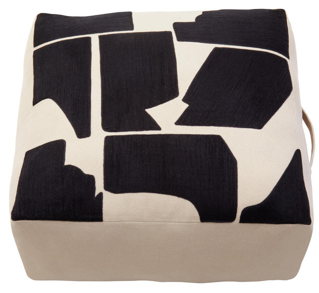 premier housewares Bosie Ozella Natural And Black Square Floor Cushion