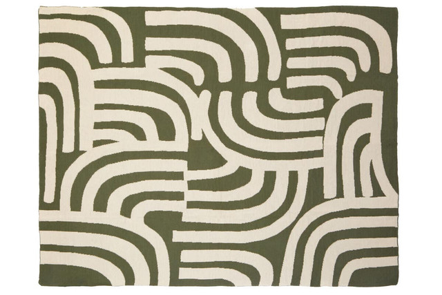 Premier Housewares Bosie Ozella Natural And Green Throw