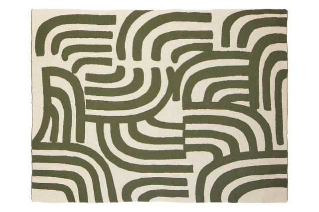 Premier Housewares Bosie Ozella Natural And Green Throw