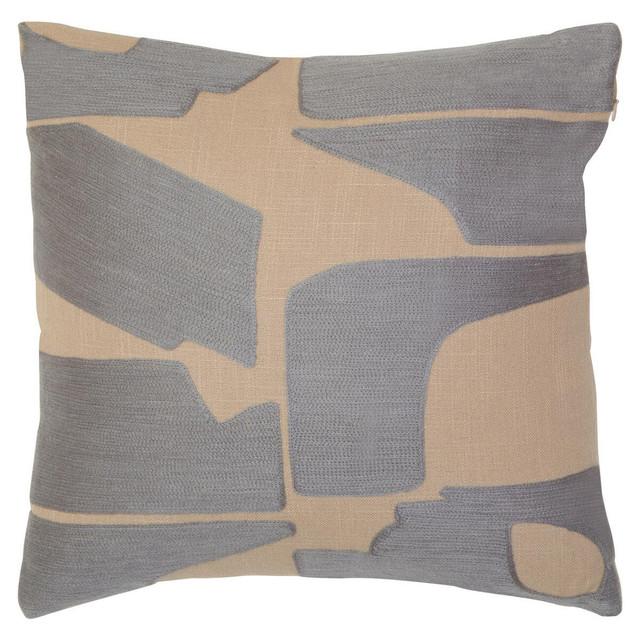 Premier Housewares Bosie Ozella Natural And Grey Square Cushion