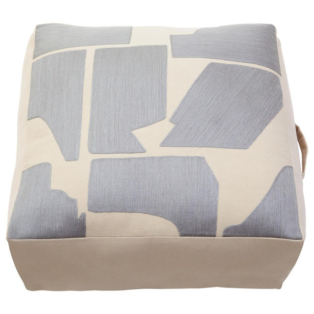 Premier Housewares Bosie Ozella Natural And Grey Square Floor Cushion