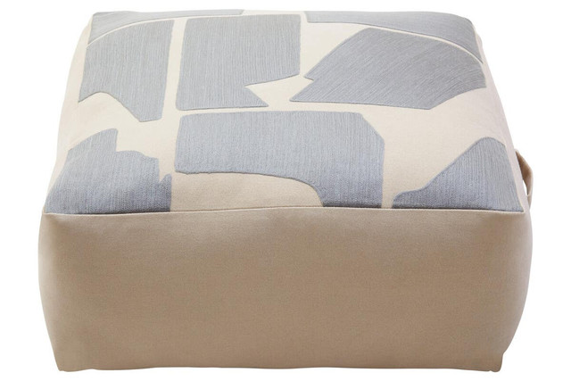 Premier Housewares Bosie Ozella Natural And Grey Square Floor Cushion