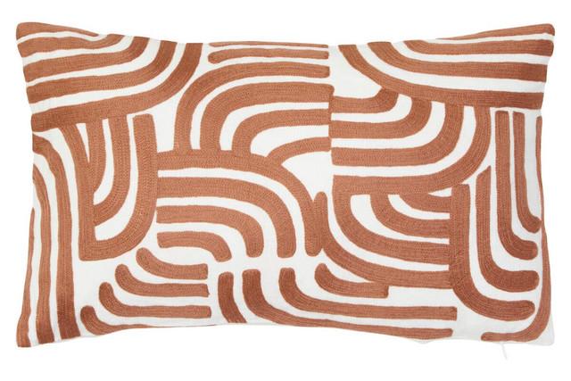 premier housewares Bosie Ozella Natural and Terracotta Cushion