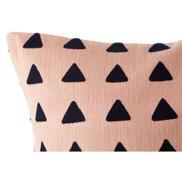 Premier Housewares Bosie Ozella Pink And Navy Square Embroidered Cushion