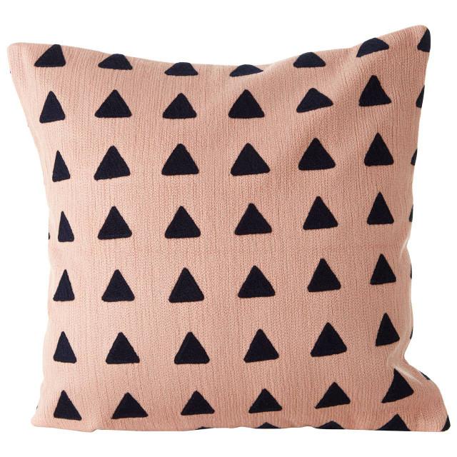 premier housewares Bosie Ozella Pink and Navy Square Embroidered Cushion