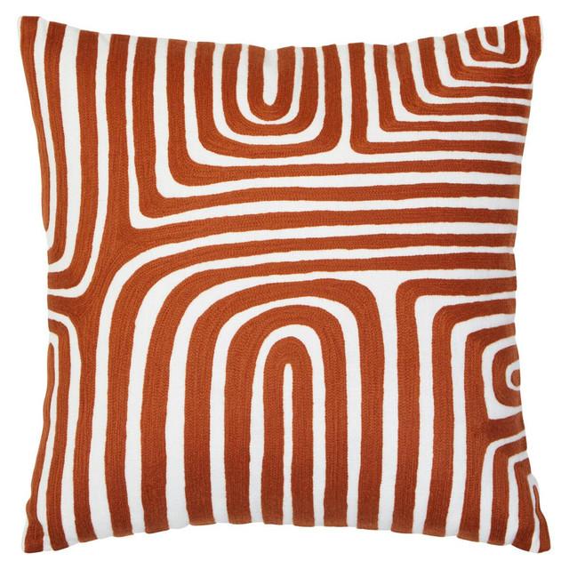 Premier Housewares Bosie Ozella Rust And White Cushion